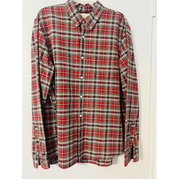 Denim & Supply Ralph Lauren Mens LS XL Shirt Red Plaid Button-Down 100% Cotton - Picture 1 of 6